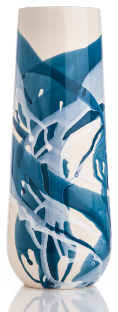 Splash Blue and White Maxime Vase