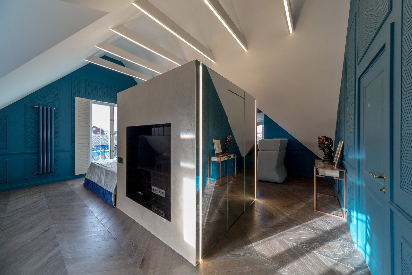 Спальня с гардеробной в Кубе