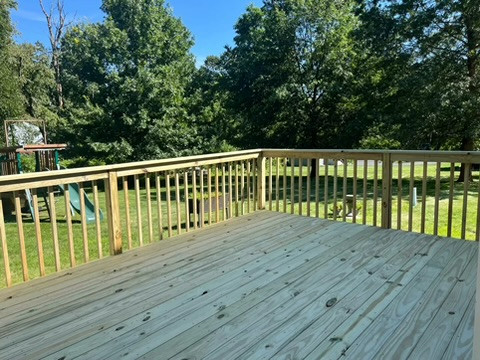 Pressure treated wood deck