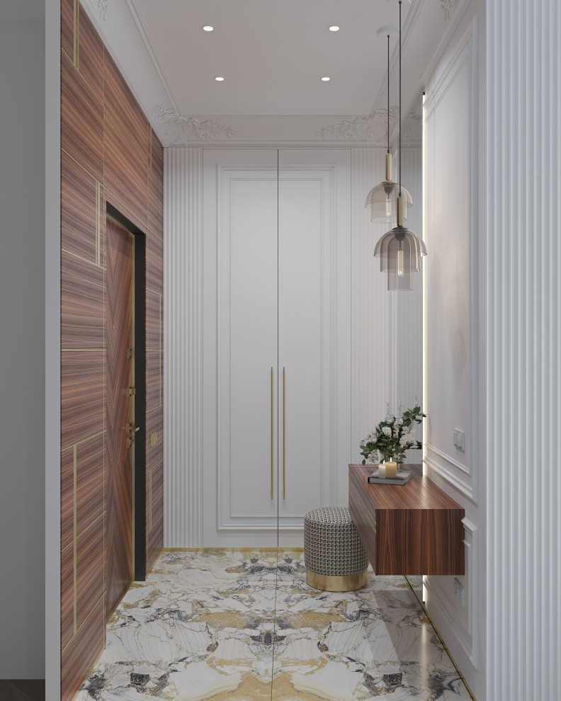 Роскошная прихожая в стилистике современная классика