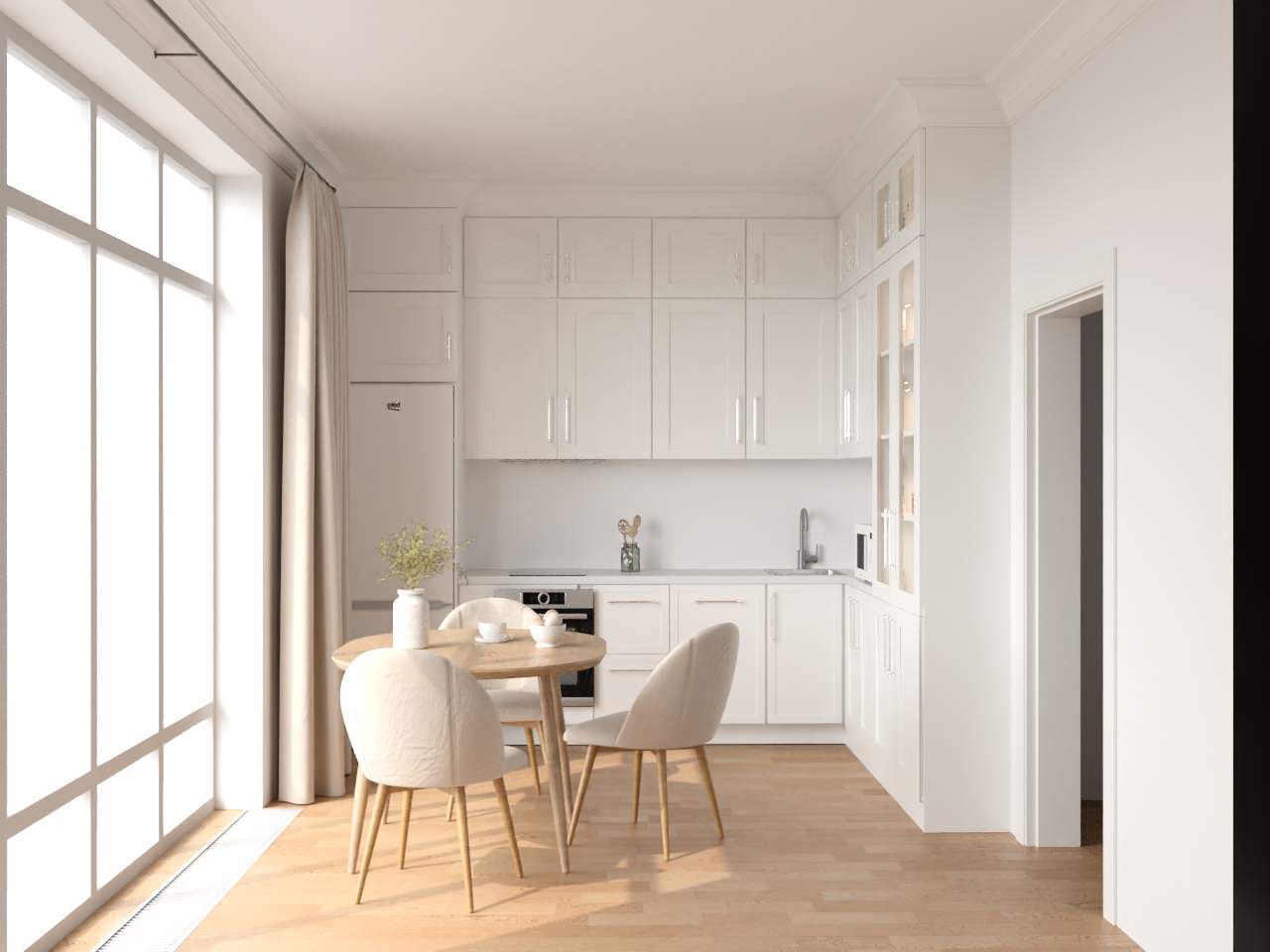 Частный дом в белом цвете