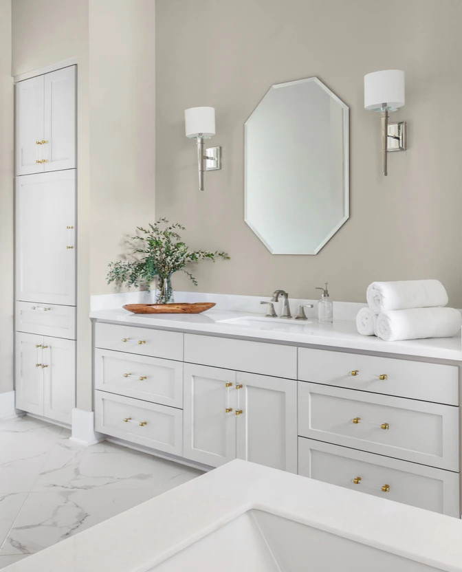Inspiration for a modern bathroom remodel in Austin