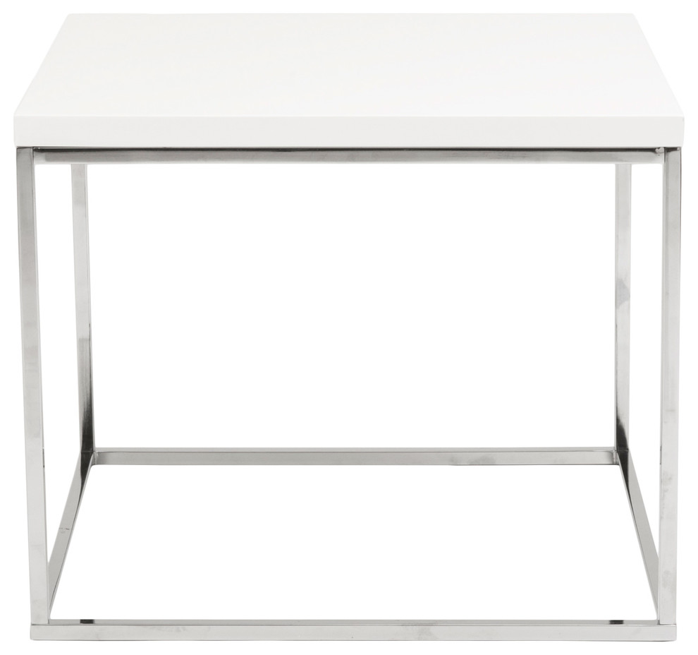 Eurostyle Teresa Square Side Table in White Lacquer