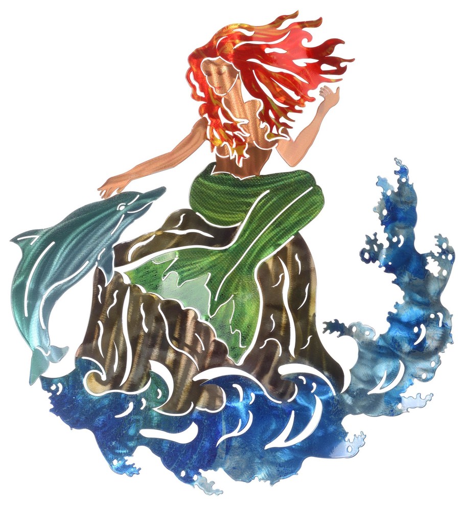 Wall Art Large Mermaid Beach Style Outdoor Wall Art by Next Innovations Houzz