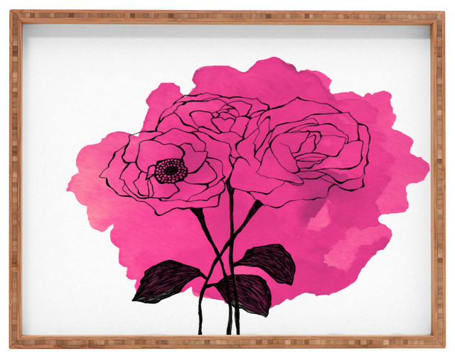Deny Designs Morgan Kendall Pink Spray Roses Rectangular Tray