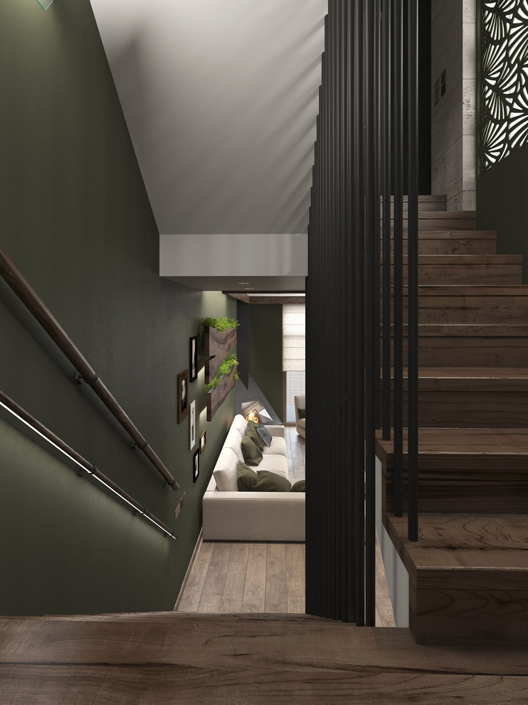 Вид на гостиную с лестницы