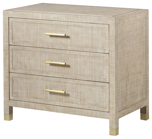 Maison 55 Raffles Modern Classic Wood Frame 3 Drawer Nightstand