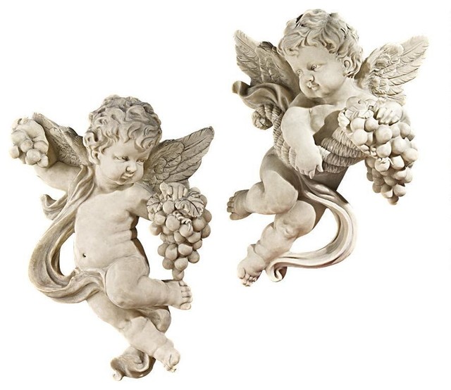 Cherub Harvest Plaques Traditional Wall Accents by XoticBrands Home Decor Houzz