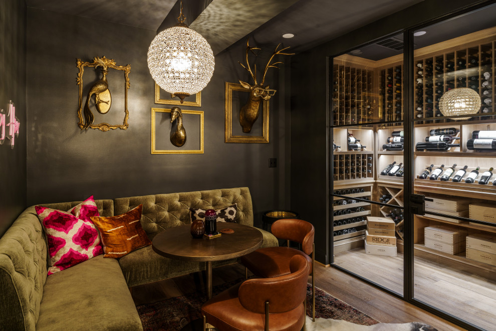 Example of a transitional wine cellar design in Kansas City