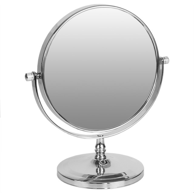 Countertop And Tabletop Dual Sided Cosmetic Mirror Chrome Tabletop Dual Sided Cosmetic Mirror