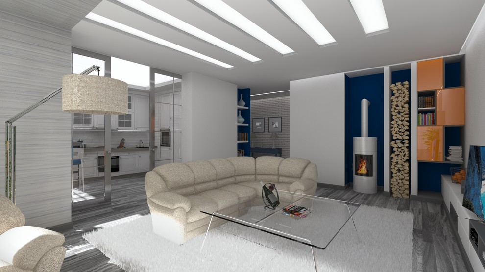 Пространство с камином.