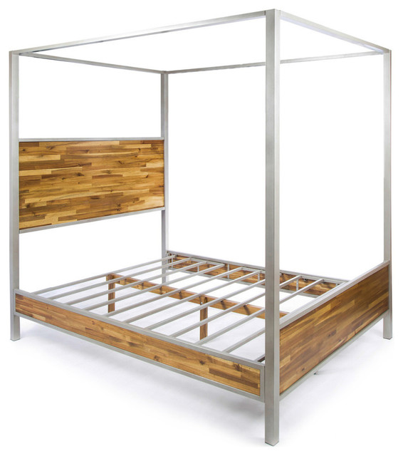 Gdf Studio Eatha Natural Stained Acacia Wood Queen Size Canopy Bed Gdf Studio Eatha Natural Stained Acacia Wood Queen Size Canopy Bed