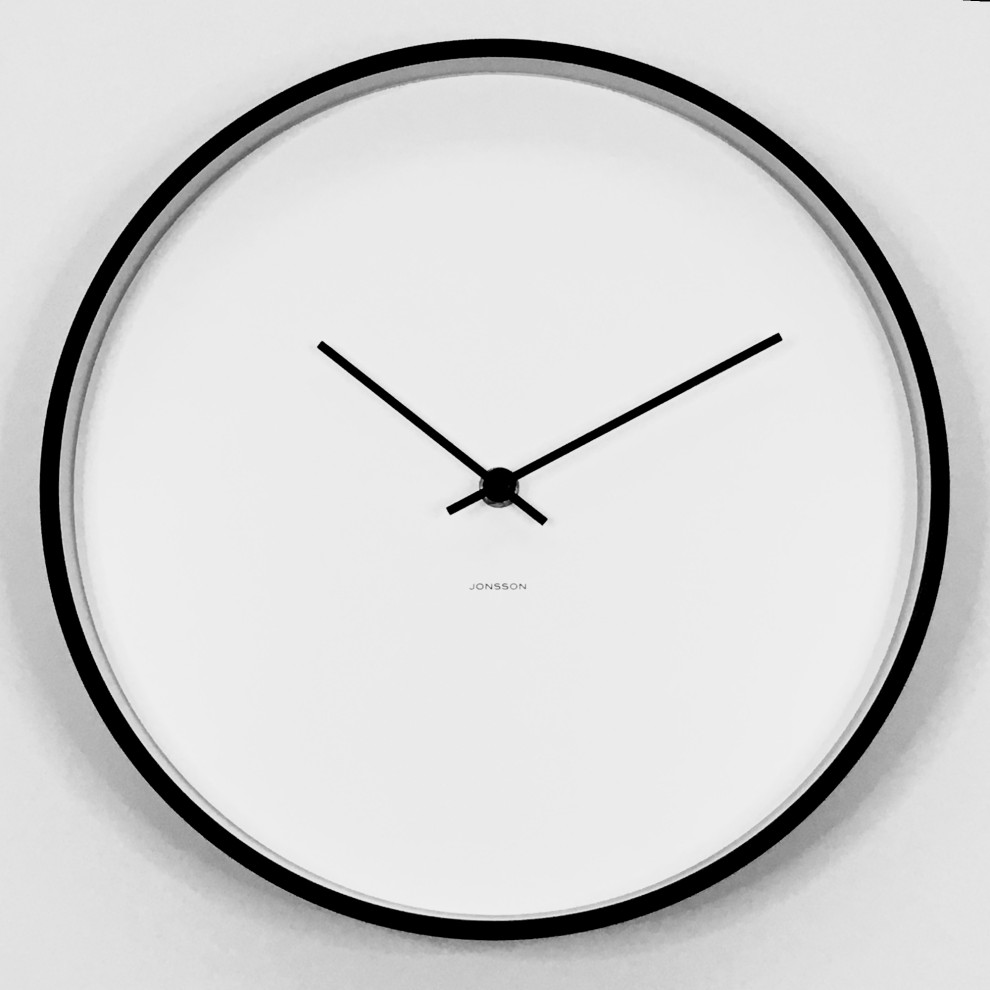 Jonsson Black and White 12" Silent Wall Clock Transitional Wall