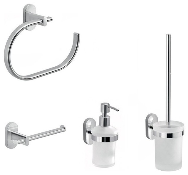 4 Piece Bathroom Accessory Set Contemporary Bathroom Accessory Sets