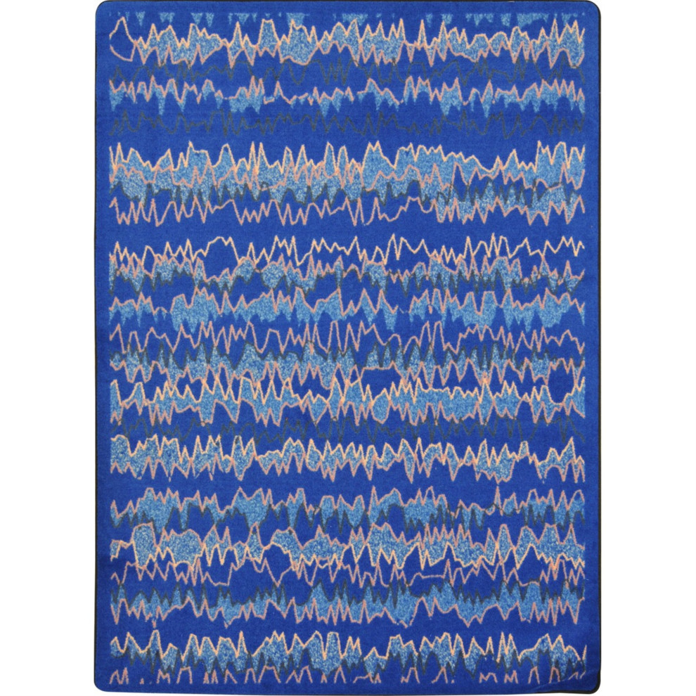 Static Electricity 7'8" x 10'9" area rug in color Blue Contemporary