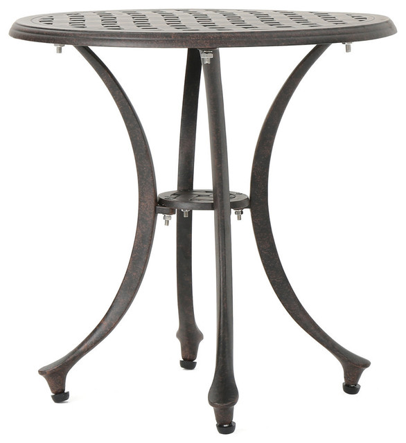 Gdf Studio Louis Outdoor 19 Bronze Finished Cast Aluminum Side Table