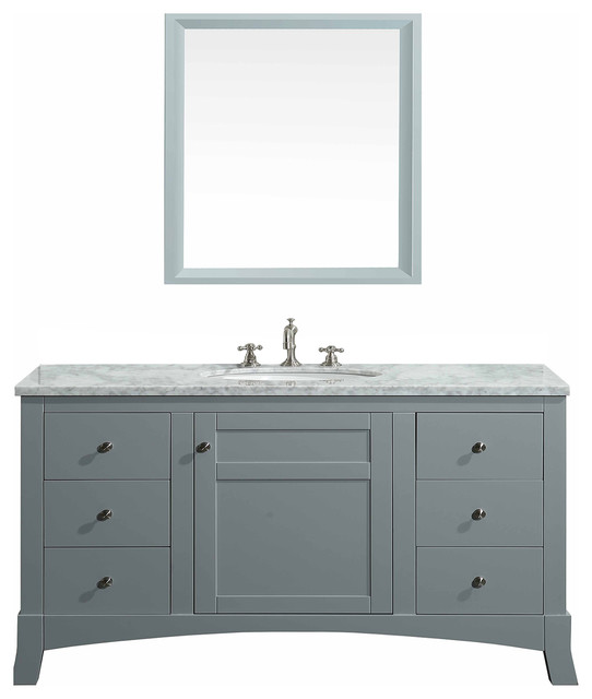 Eviva New York 48" Vanity With White Carrara Top - Transitional ...