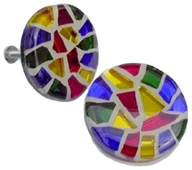 True Colors Stained Glass Mosaic Knob Transitional