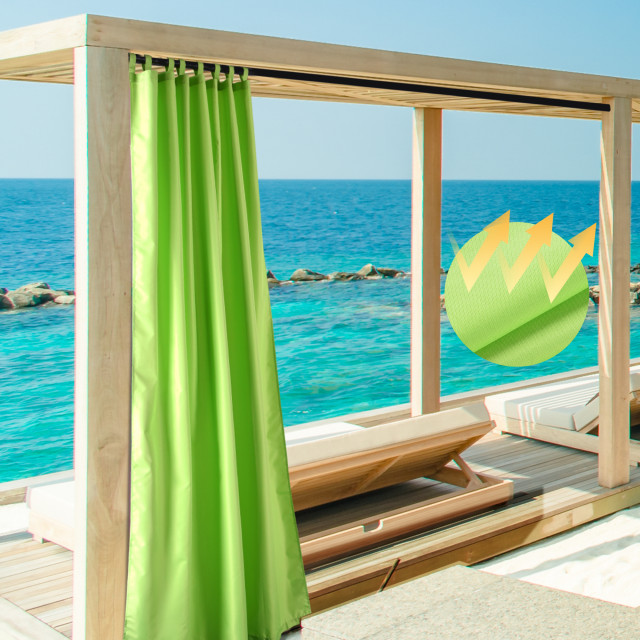 LAGarden 54"x108" Outdoor Privacy Curtain Panel Tab Top UV30+ Porch Pergola