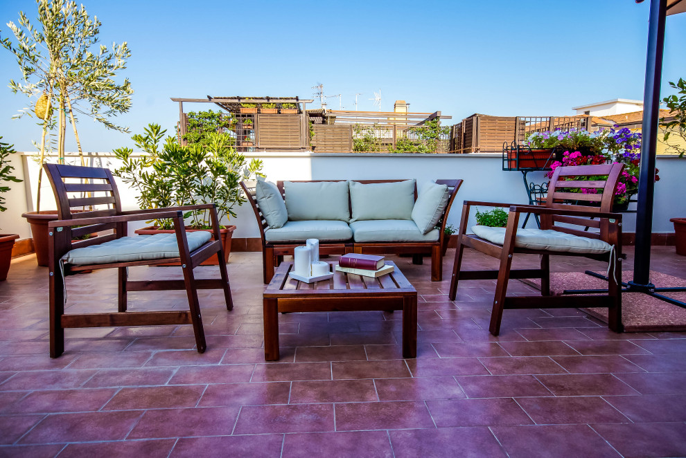 Ispirazione per una terrazza stile rurale