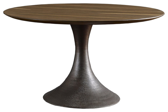 Brownstone Furniture Hardwood Round Dining Table On Metal Base Brownstone Furniture Hardwood Round Dining Table On Metal Base Teak Bronze