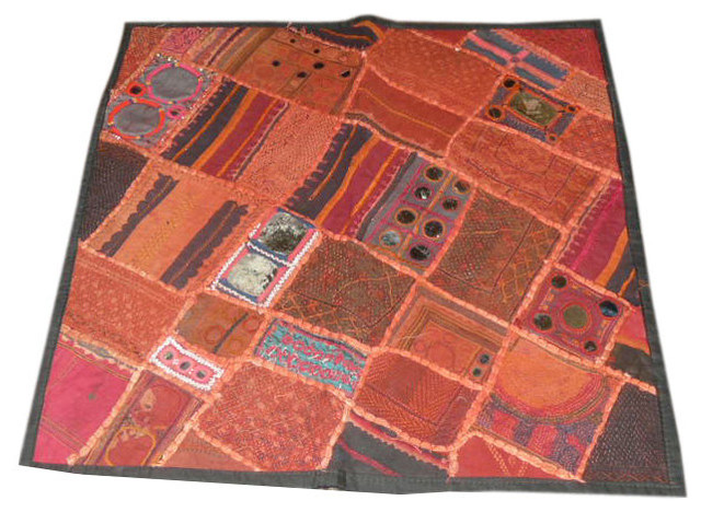 Handmade Vintage Style Pillow Sham Sari Patch Cushion Cover