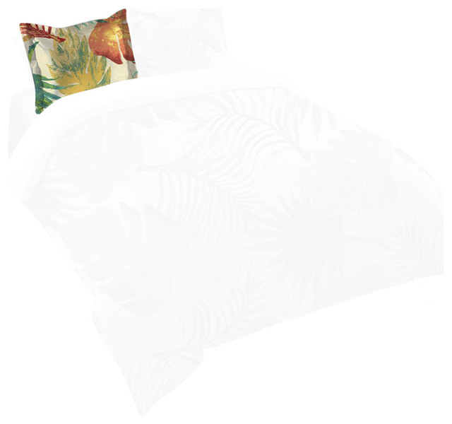 Laural Home Tropical Havana Palm Leaves Standard Pillow Sham, 20"x30"