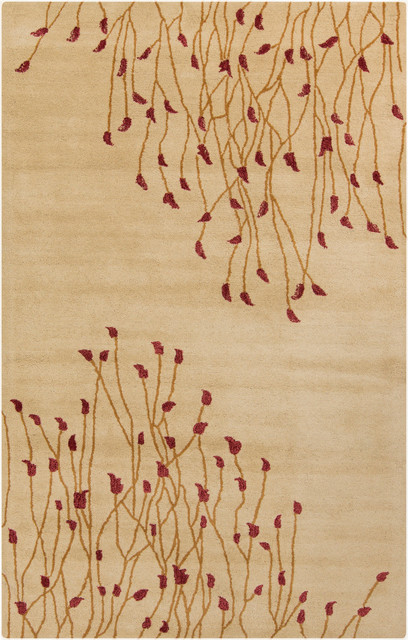 Surya Naya NY-5238 3'3"x5'3" Tan, Red Rug