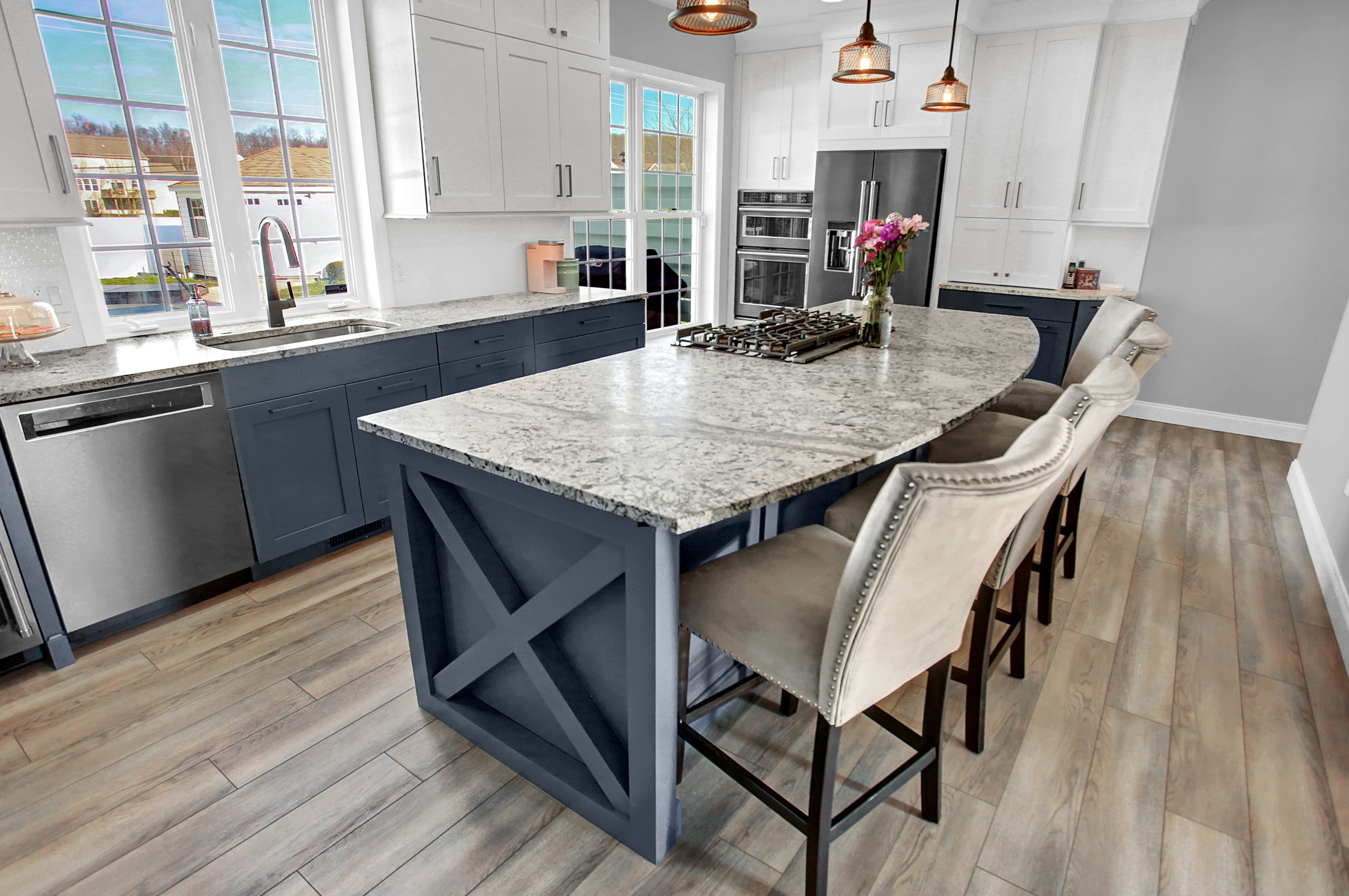 Blue & White Transitional Kitchen Remodel