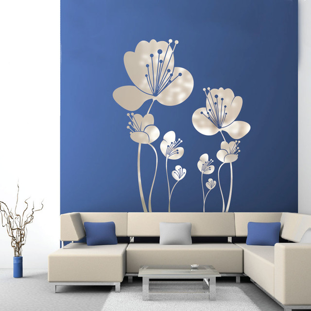 Lovely FlowersReflective/Chrome Contemporary Wall Decals by WALLTAT