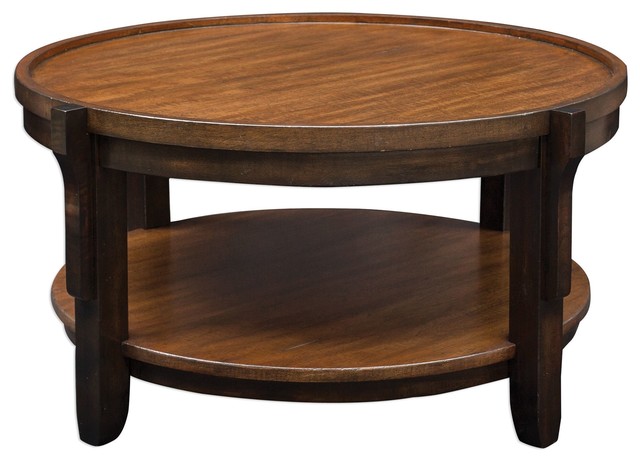 Elegant Clic Wood Round Coffee Table Shelf Traditional Tiered Elegant Clic Wood Round Coffee Table Shelf Traditional Tiered Tray