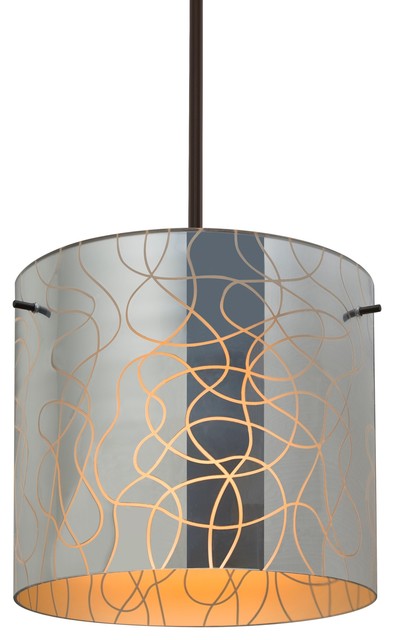 Besa Lithium 12 Stem Pendant Orange Bronze Contemporary Besa Lithium 12 Stem Pendant