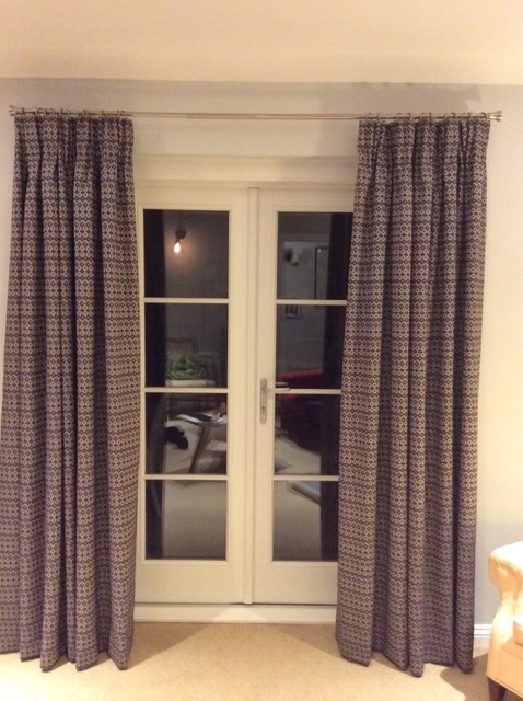 Pencil pleat, interlined curtains, Gretton modern-vardagsrum