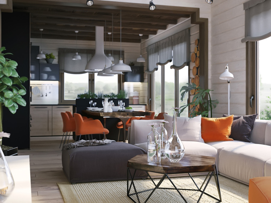 ПРОЕКТ ИНТЕРЬЕРА ДОМА НА ЧЕРНОЙ РЕЧКЕ во Владивостоке)