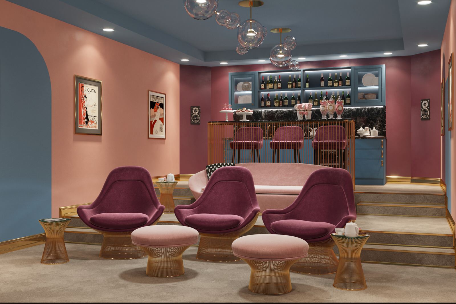 Визуализация домашнего кинотеатра "Модерн"