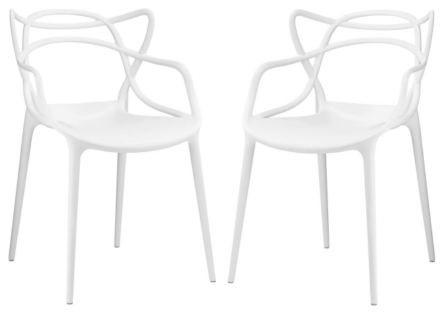 Entangled Dining Chairs Set of 2, White