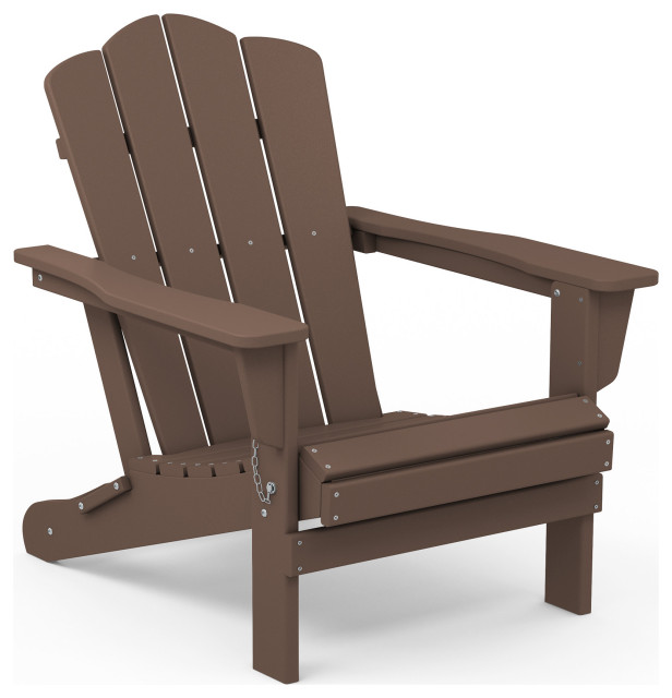 KINGYES Folding Adirondack Chair, HDPE AllWeather Folding Adirondack