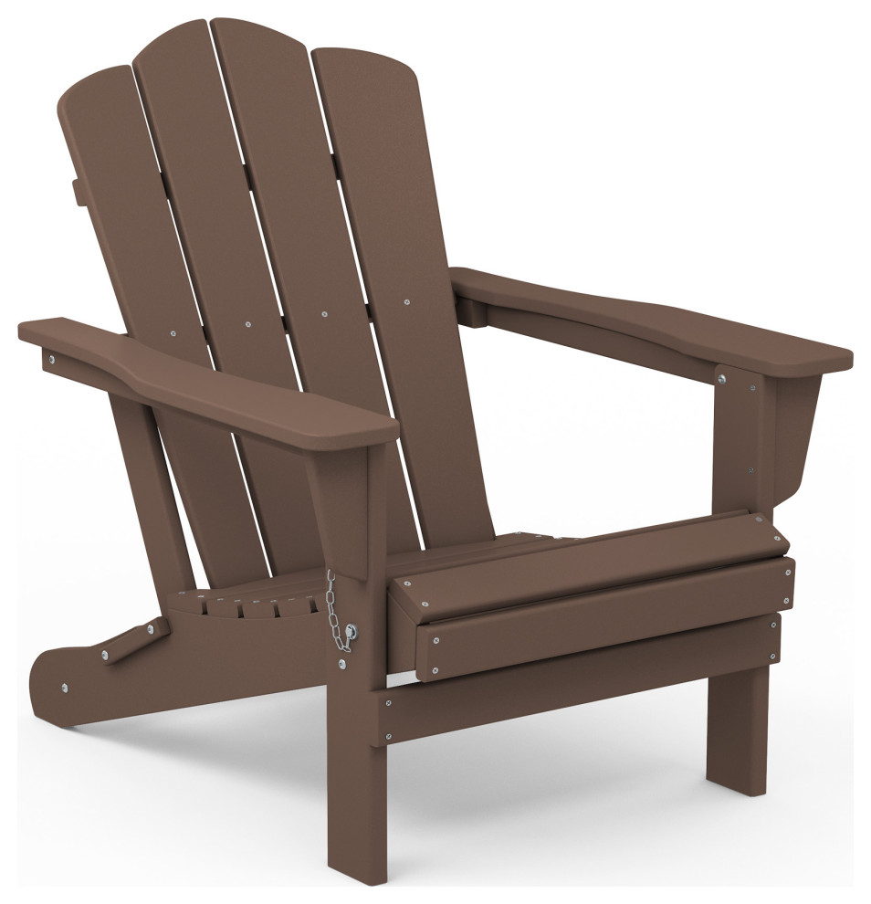 KINGYES Folding Adirondack Chair, HDPE All Weather Folding Adirondack