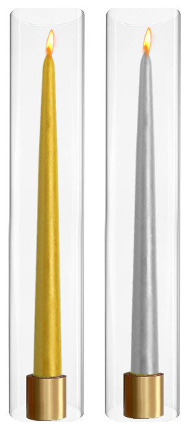 Glass Chimney Shade Hurricane Candle Holder Tube, 2.5"x14", Set of 12
