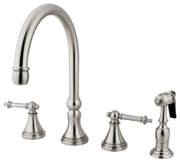 Tuscany 8"Deck Mount Kitchen Faucet with Brass Sprayer Traditional