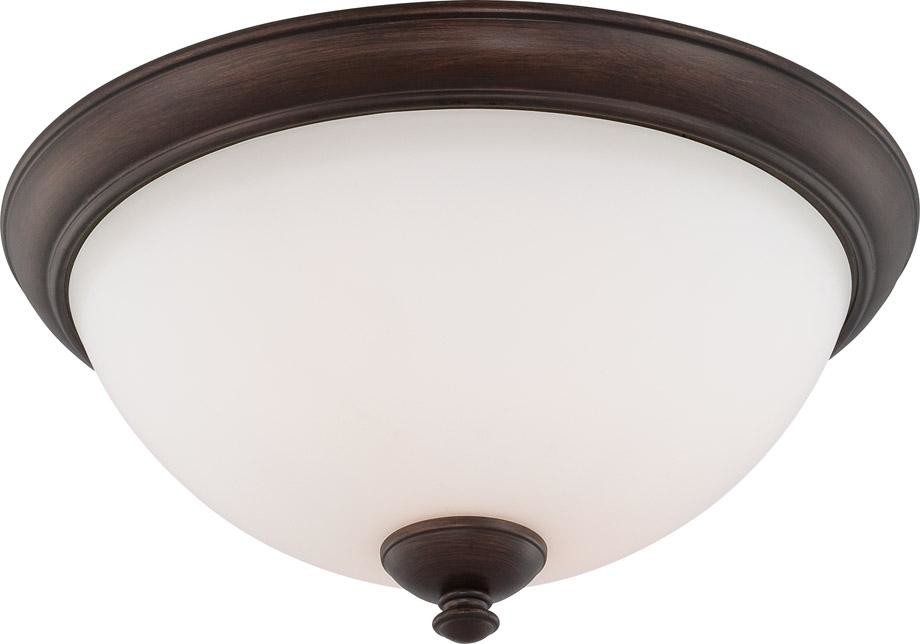 Patton 3Light Flush Dome, Prairie Bronze Traditional Flushmount