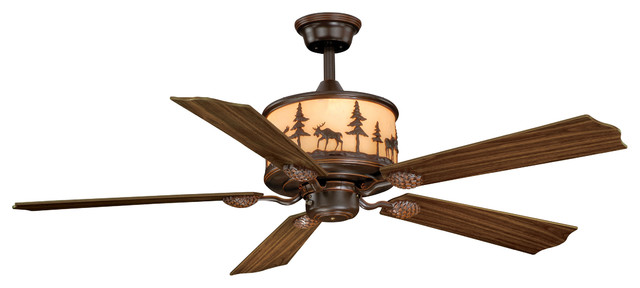 Vaxcel Yellowstone 56 Fan Burnished Bronze Rustic Ceiling