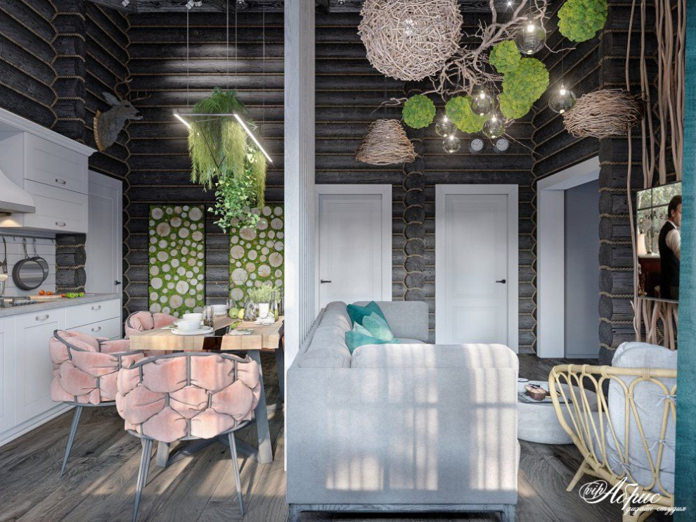 Разработка интерьера под ключ в деревянном доме (д.Красновский бор)