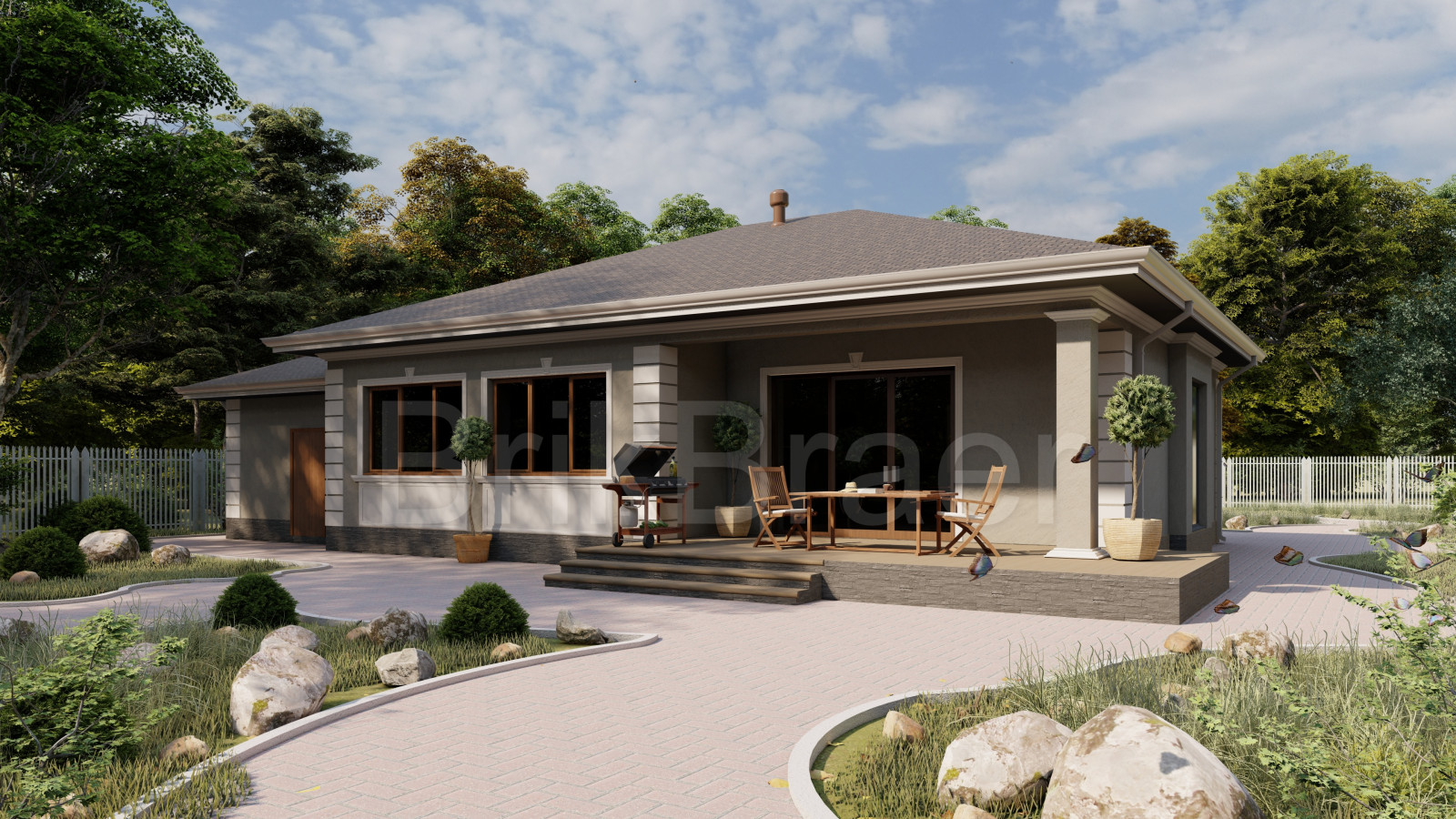 Проект дома №164 одноэтажный площадью 201 м2