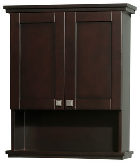 Acclaim Solid Oak Bathroom Wall-Mounted Storage Cabinet, Espresso