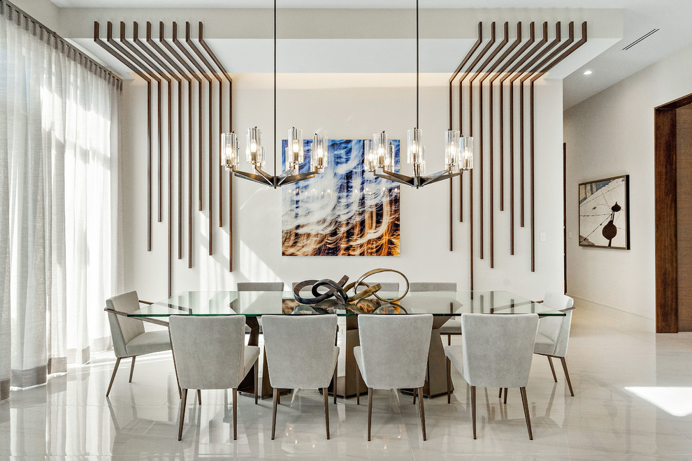 Photo of a contemporary dining room in Miami.