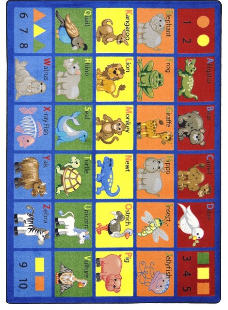 Educational Animal Phonics Kids Rug, 5'4