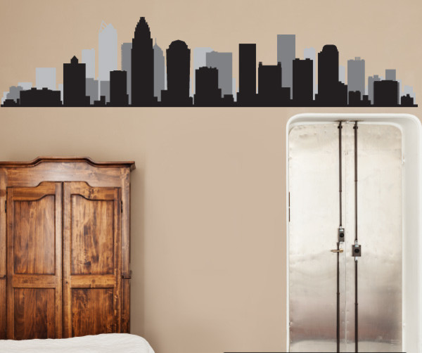 Charlotte NC Skyline Vinyl Wall Decal or Car Sticker SS089EY, 72 in