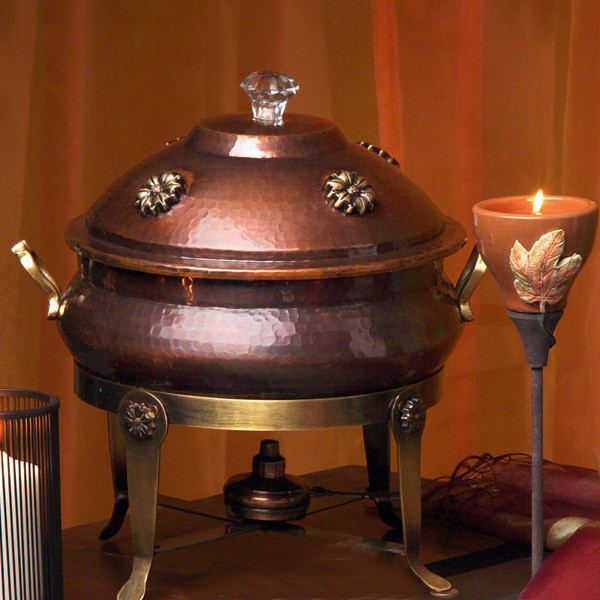 Floral 8 Qt. Copper Chafing Dish