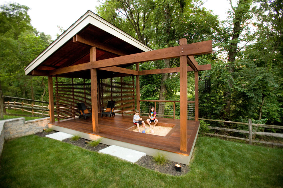 Inspiration for a modern backyard deck in Cincinnati.